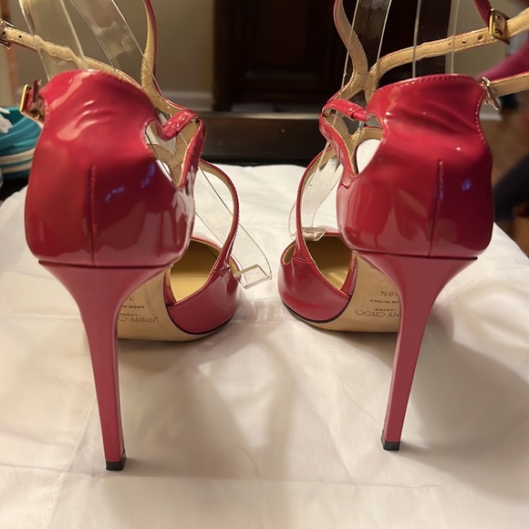 Jimmy Choo - Pink leather Lancer 100 Patent Pump - Picture 7 of 9